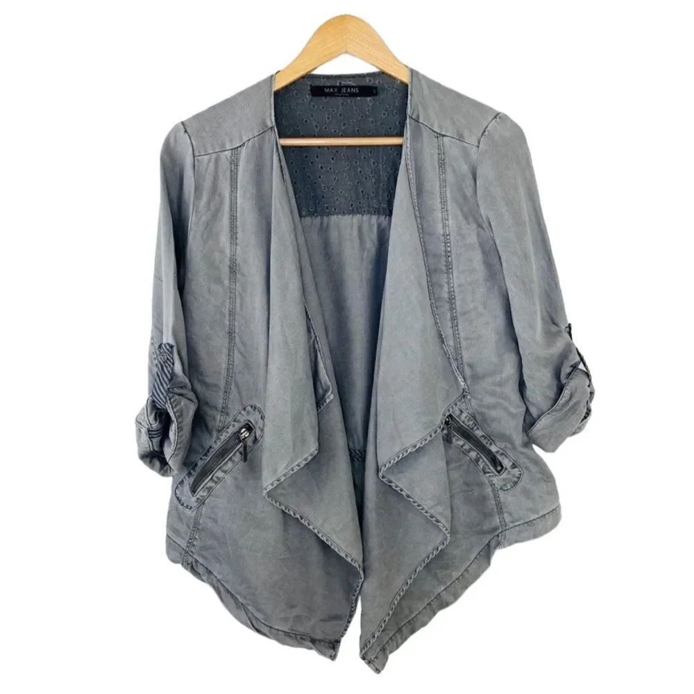 Max Jeans gray open blazer size small